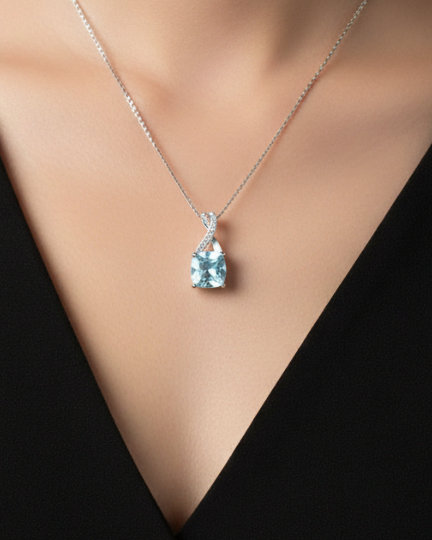 Created Emerald Solitaire Necklace