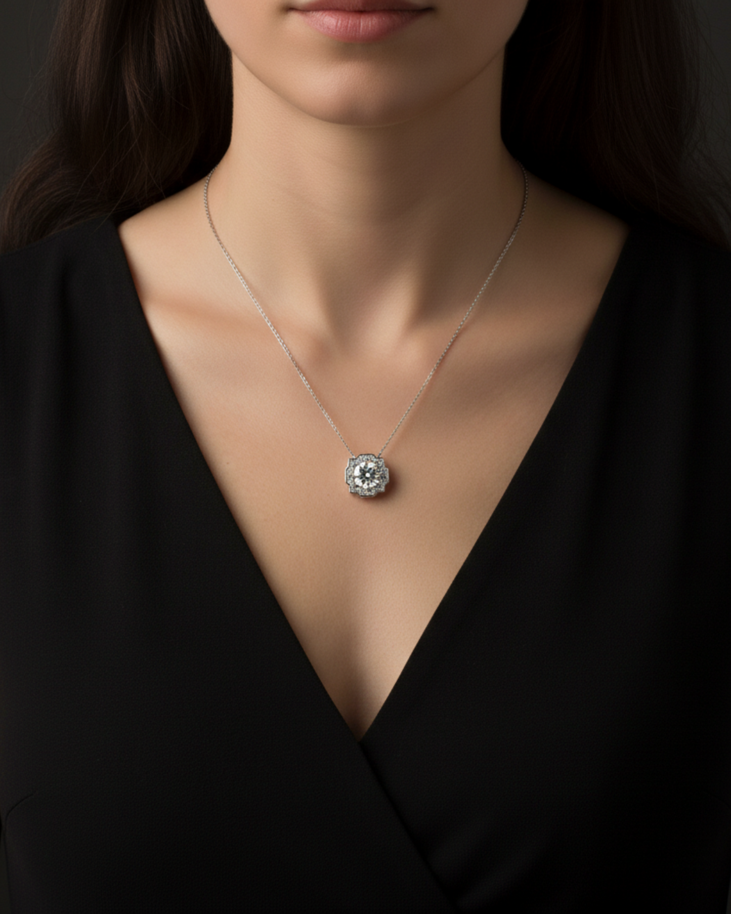 D-Color Moissanite Silver Pendant