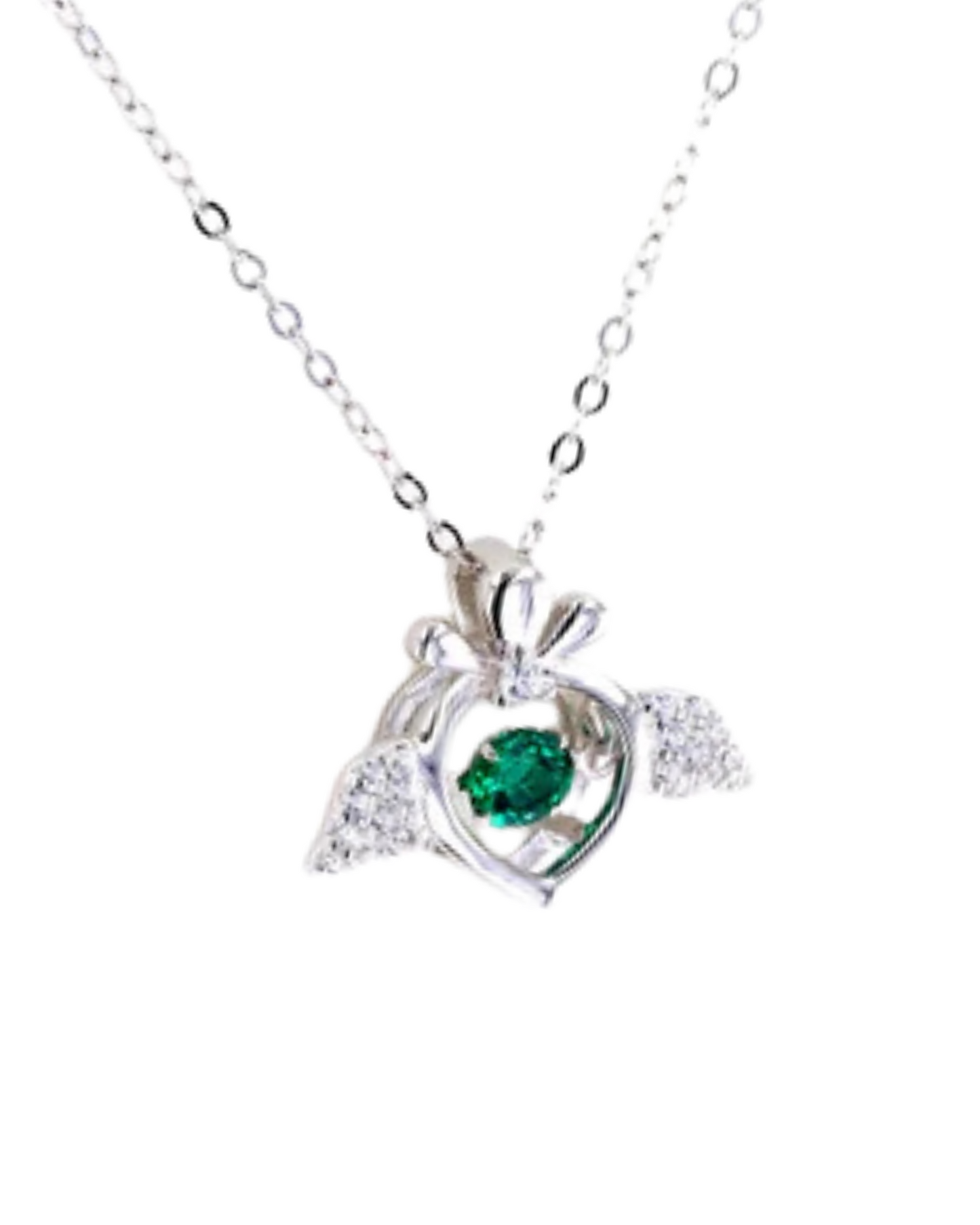 Lab Emerald Angel Pendant